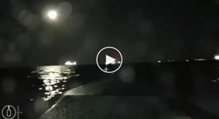 Video footage of a kamikaze strike on the Sig oil tanker at night in the Kerch Strait. 5th of August