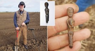 Англичанин нашел 2000-летнюю бронзовую статуэтку с огромным шарнирным фаллосом (4 фото)