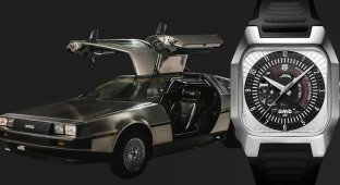 Time machine on the wrist: collectible watch made from John DeLorean's personal car (8 photos + 1 video)