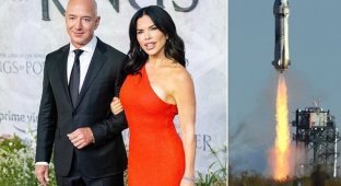 Jeff Bezos' girlfriend will lift the ship into space (5 photos + 1 video)