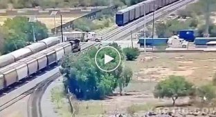 Meeting a train with a bathtub full of sand at a railway crossing
