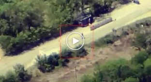 Destruction of an enemy checkpoint in the Kherson region using the Wild Hornets drone
