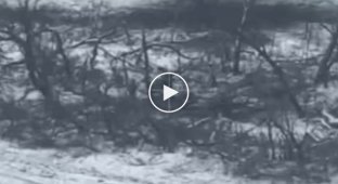 Прилет украинского дрона-камикадзе по двум российским военным на Авдеевском направлении