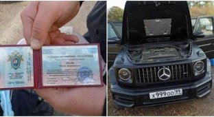 Под Воронежем обнаружили в Mercedes G-Class чемодан денег, оружие и липовую "ксиву" (5 фото)