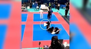 Собака кинувся визволяти господаря під час турніру з джиу-джитсу