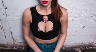 Новый тип футболок с президентом России для девушек (11 фото)