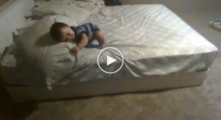 11-month-old boy figured out how to get out of bed