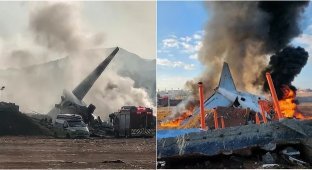 Boeing 737 разбился в аэропорту Южной Кореи (2 фото + 2 видео)