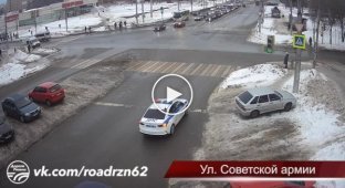 ДТП с участием автомобиля скорой помощи в Рязани