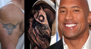 Dwayne The Rock Johnson covered up his old arm tattoo (5 photos)