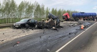 В Рязанской области погиб лишенный прав автомобилист (4 фото + 2 видео)
