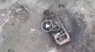 Destroyed enemy BMP-2 and the remains of the Russian landing force in the Donetsk direction