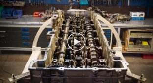 Крутое стоп-моушен видео капитального ремонта двигателя Mercedes-Benz Actros