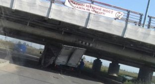 В Санкт-Петербурге «ГАЗель» вновь застряла под низким мостом (2 фото)