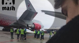 В аэропорту Внуково столкнулись два авиалайнера (5 фото)