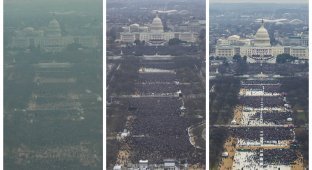 Подсчитали - прослезились: наглядное сравнение численности толпы на инаугурациях Трампа и Обамы (14 фото)