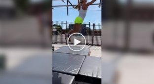 Girl goes through an obstacle course