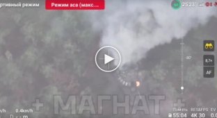 Our soldiers watch the detonation of a tank's ammunition near Kupyansk