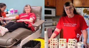 Canadian woman sets world record for blood donation (3 photos)