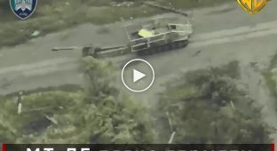 Drones of the 414th Brigade burned an enemy MTLB with a gun