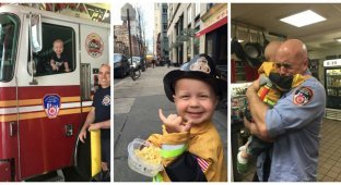 Больной раком ребенок стал почетным членом команды пожарных Нью-Йорка (8 фото)