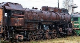 Кладбище старых поездов под Екатеринбургом (5 фото)