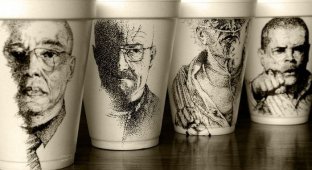 Современный арт на кофейных стаканчиках (36 фото)
