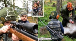 Житель Швеции берет детей на охоту, чтобы научить их общению с природой (9 фото)