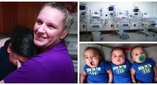 In the US, a nurse adopted a 14-year-old mother of triplets (10 photos)
