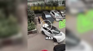 A man outsmarted a woman who was holding a parking space for her friend