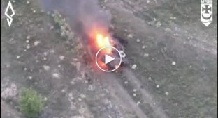 Our fighters hit several units of enemy armored vehicles in the Kupyansk direction with kamikaze drones