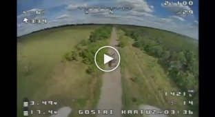 Impressive footage of Ukrainian FPV kamikaze drone strike on Russian infantry