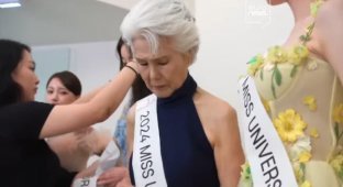 80-year-old grandmother became a finalist for Miss Universe in South Korea (4 photos + 1 video)