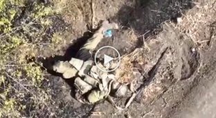 Dozens of bullets pierce the body of an occupier during a firefight