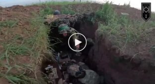 Shooting battle near Bakhmut from the first person of the Ukrainian military