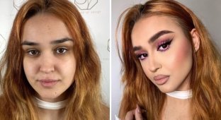 A deception on a universal scale: girls share photos before and after makeup (13 photos)
