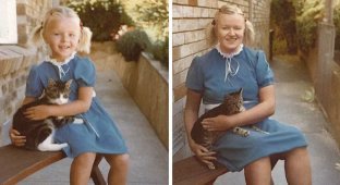 35 семейных фотографий, которые воссоздали спустя много лет (35 фото)