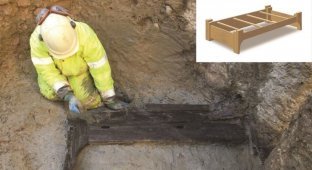 An ancient Roman burial bed found in central London (9 photos)