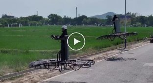 Китайцы представили пилотируемый дрон, на котором летают стоя