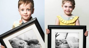 Недоношенные дети, держащие в руках свои фотографии, сделанные сразу после рождения (20 фото)