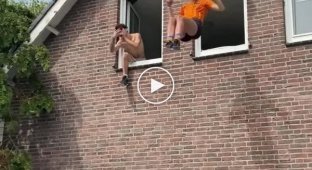 Эффектный прыжок девушки