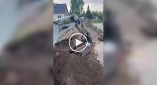 Просеивание грунта специальной насадкой