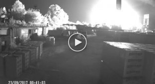Взрыв на Рязанской ГРЭС с камер видеонаблюдения