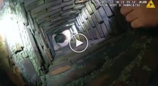 A man got stuck in a chimney while running away from the police