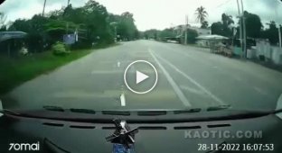 Acrobatic stunt on the road