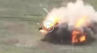 An occupant on a motorcycle dissolves into thin air after running over an anti-tank mine