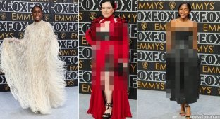 “Tattered Night Moth” and other worst images of foreign stars at the Emmy Awards (15 photos)
