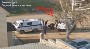 На алтайских полицейских завели уголовные дела за избиение нарушителя самоизоляции (2 фото + 1 видео)