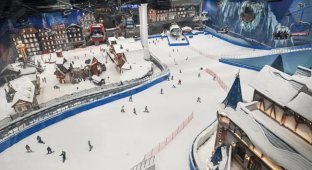 The world's largest indoor ski resort opened in China (2 photos + 2 videos)