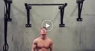 One-handed push-up on the horizontal bar